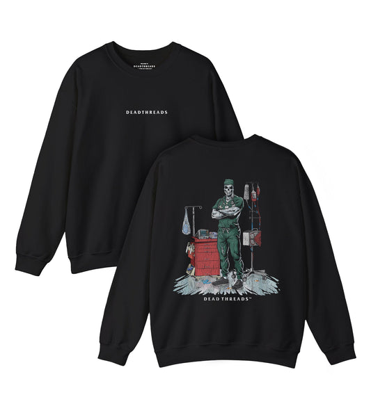 DEADSIDE NURSE (MALE) - GREEN SCRUBS “DT ESSENTIAL" CREWNECK SWEATSHIRT – Sweatshirt – Dead Threads Apparel