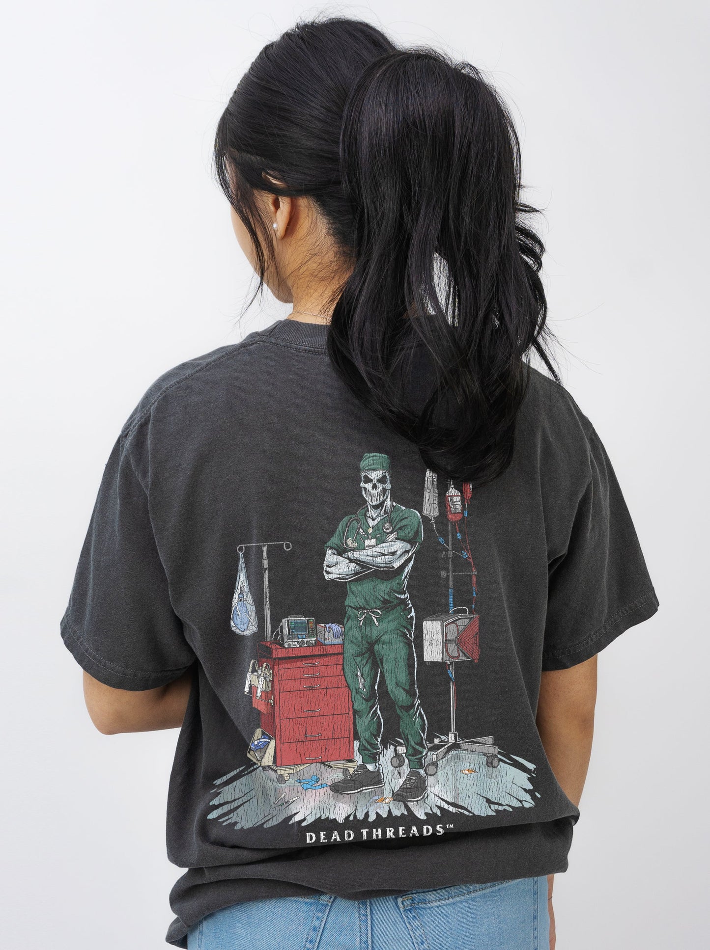 DEADSIDE NURSE (MALE) - GREEN SCRUBS “DT ESSENTIAL" PREMIUM T - SHIRT – T-Shirt – Dead Threads Apparel