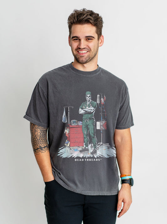 DEADSIDE NURSE (MALE) - GREEN SCRUBS – T-Shirt – Dead Threads Apparel