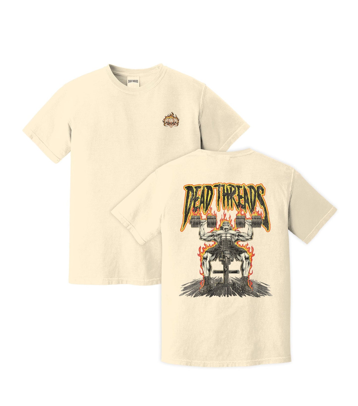 DEATH PRESS - “3 SKULL” PREMIUM T - SHIRT – T-Shirt – Dead Threads Apparel