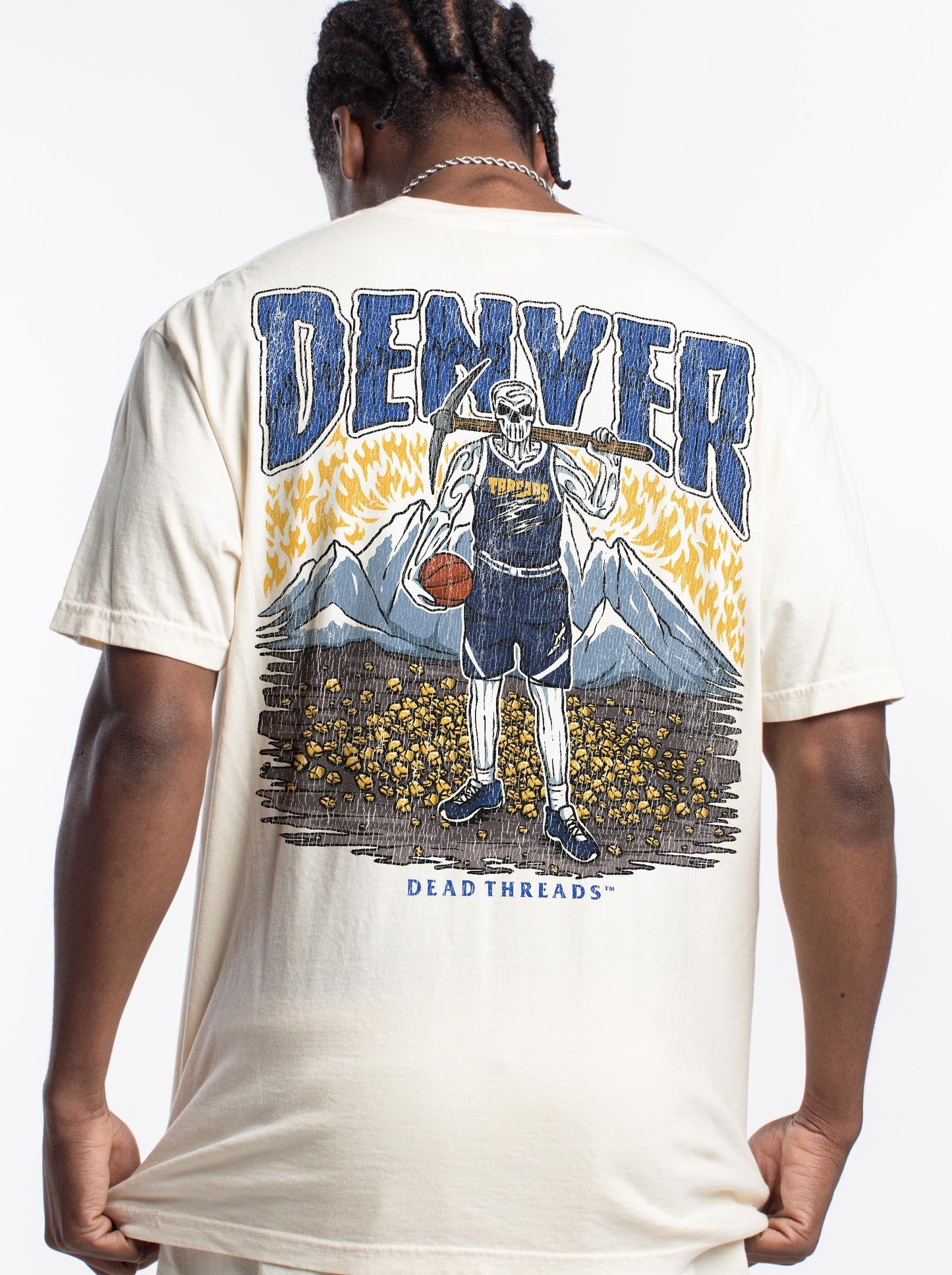 DENVER BASKETBALL - “3 SKULL” PREMIUM T - SHIRT – T-Shirt – Dead Threads Apparel