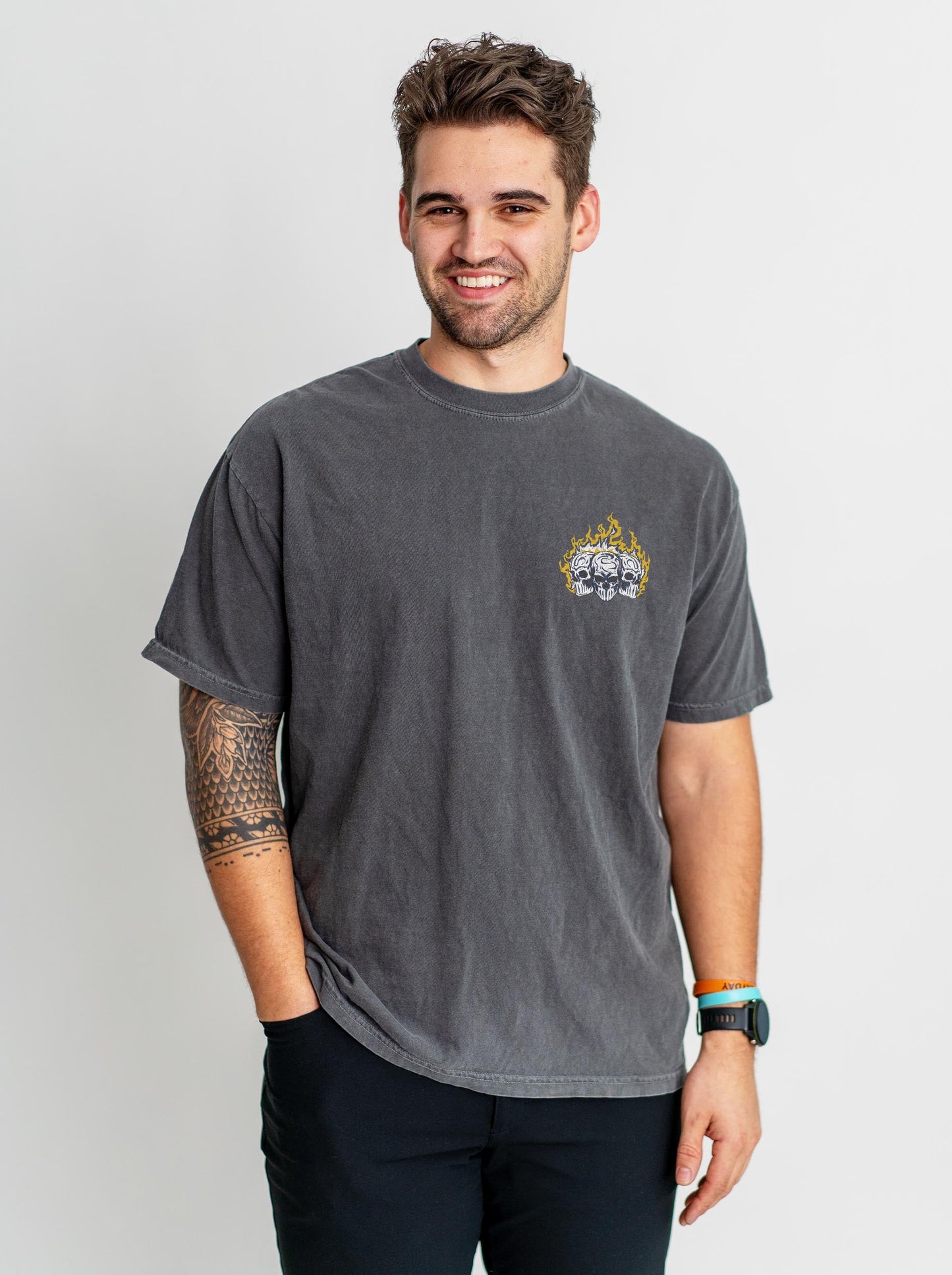 DENVER BASKETBALL - “3 SKULL” PREMIUM T-SHIRT – T-Shirt – Dead Threads Apparel