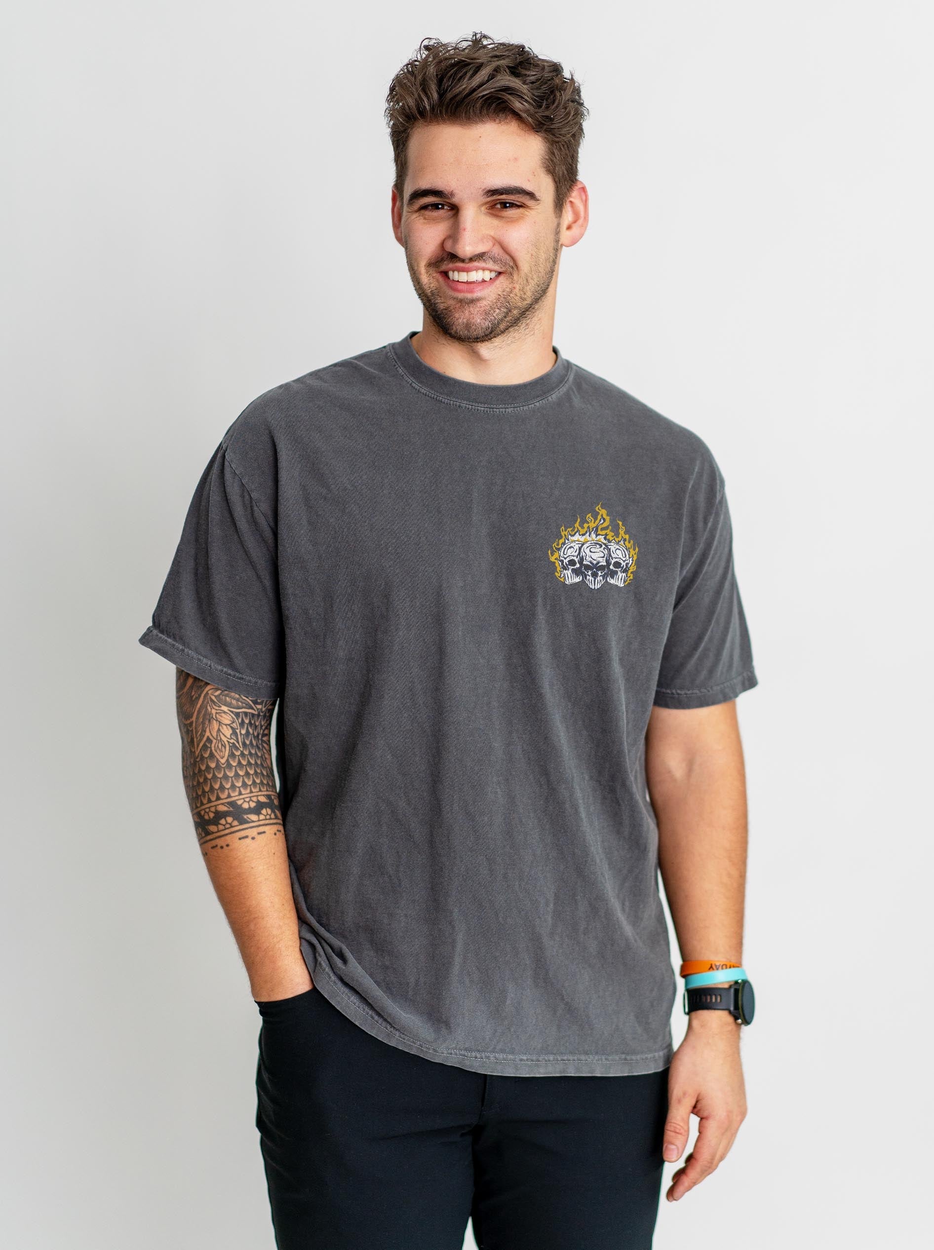 DENVER BASKETBALL - “3 SKULL” PREMIUM T-SHIRT – T-Shirt – Dead Threads Apparel