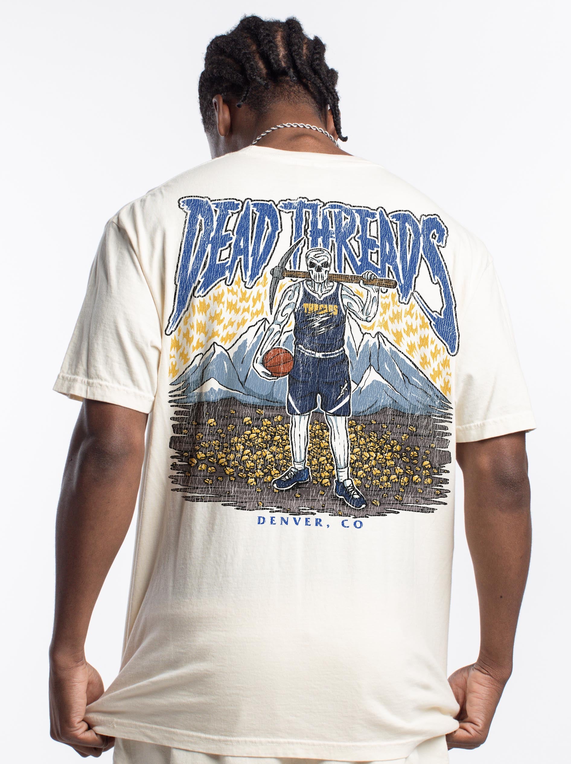 DENVER BASKETBALL - “3 SKULL” PREMIUM T-SHIRT – T-Shirt – Dead Threads Apparel