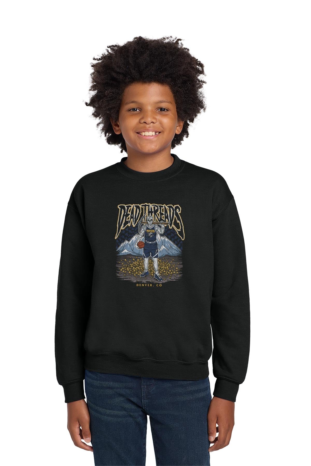 DENVER BASKETBALL - KIDS CREWNECK SWEATSHIRT – Kids clothes – Dead Threads Apparel