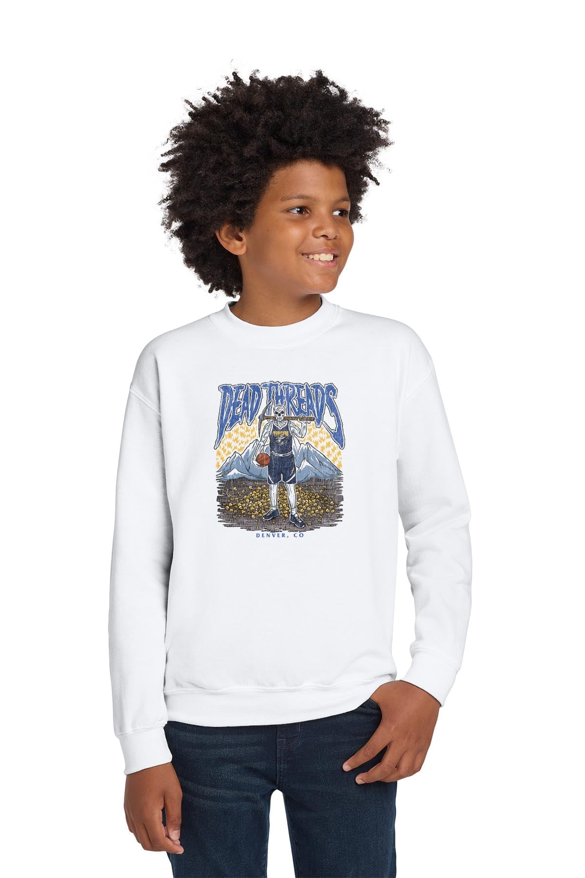 DENVER BASKETBALL - KIDS CREWNECK SWEATSHIRT – Kids clothes – Dead Threads Apparel
