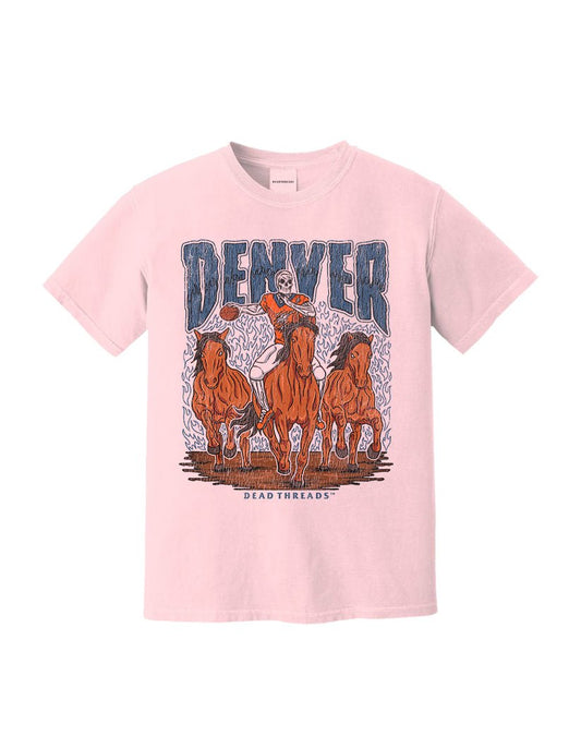 DENVER FOOTBALL FOOTBALL v1 - PINK – T-Shirt – Dead Threads Apparel