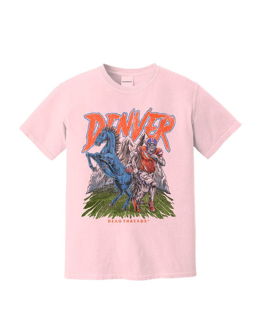 DENVER FOOTBALL FOOTBALL v2 - PINK – T-Shirt – Dead Threads Apparel