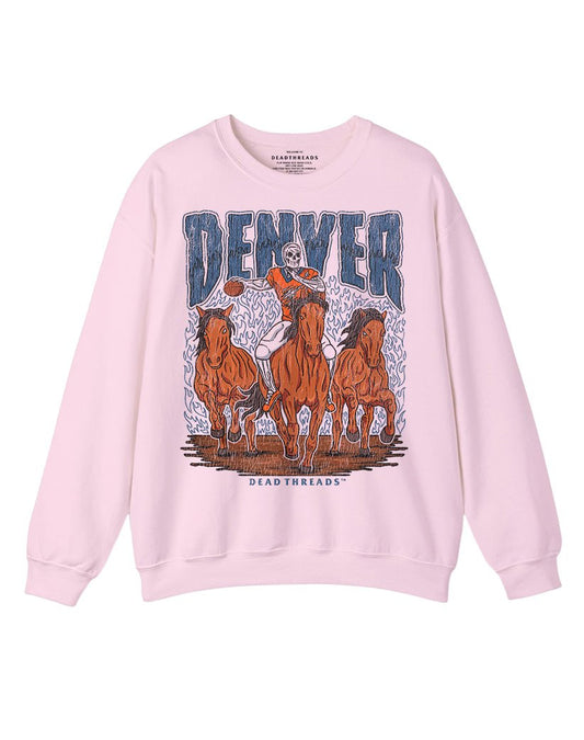 DENVER FOOTBALL v1 CREWNECK SWEATSHIRT - PINK – Sweatshirt – Dead Threads Apparel