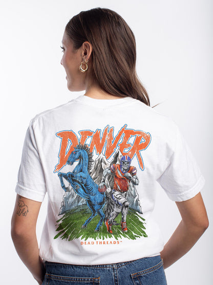 DENVER FOOTBALL v2 - “3 SKULL” PREMIUM T - SHIRT – T-Shirt – Dead Threads Apparel
