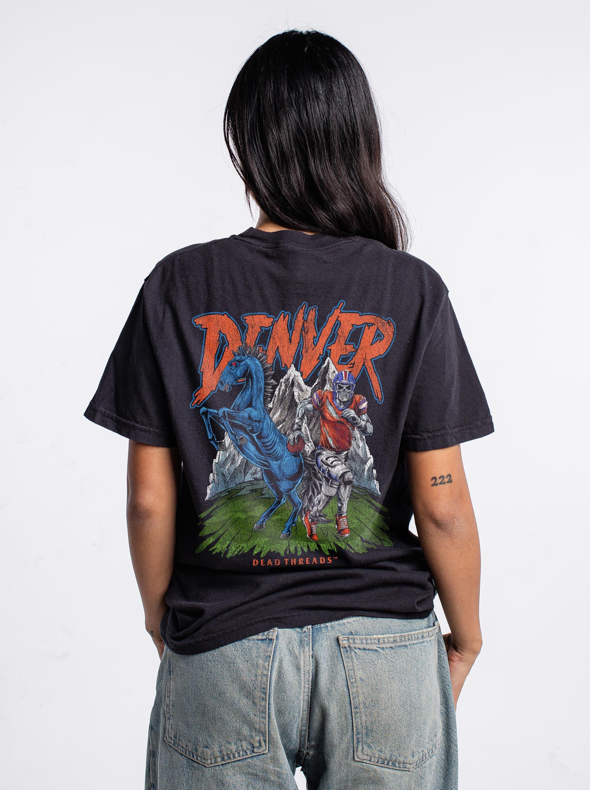 DENVER FOOTBALL v2 - “3 SKULL” PREMIUM T - SHIRT – T-Shirt – Dead Threads Apparel