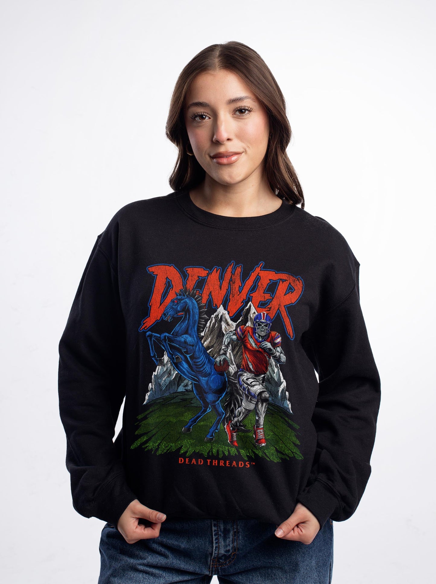 DENVER FOOTBALL v2 CREWNECK SWEATSHIRT – Sweatshirt – Dead Threads Apparel