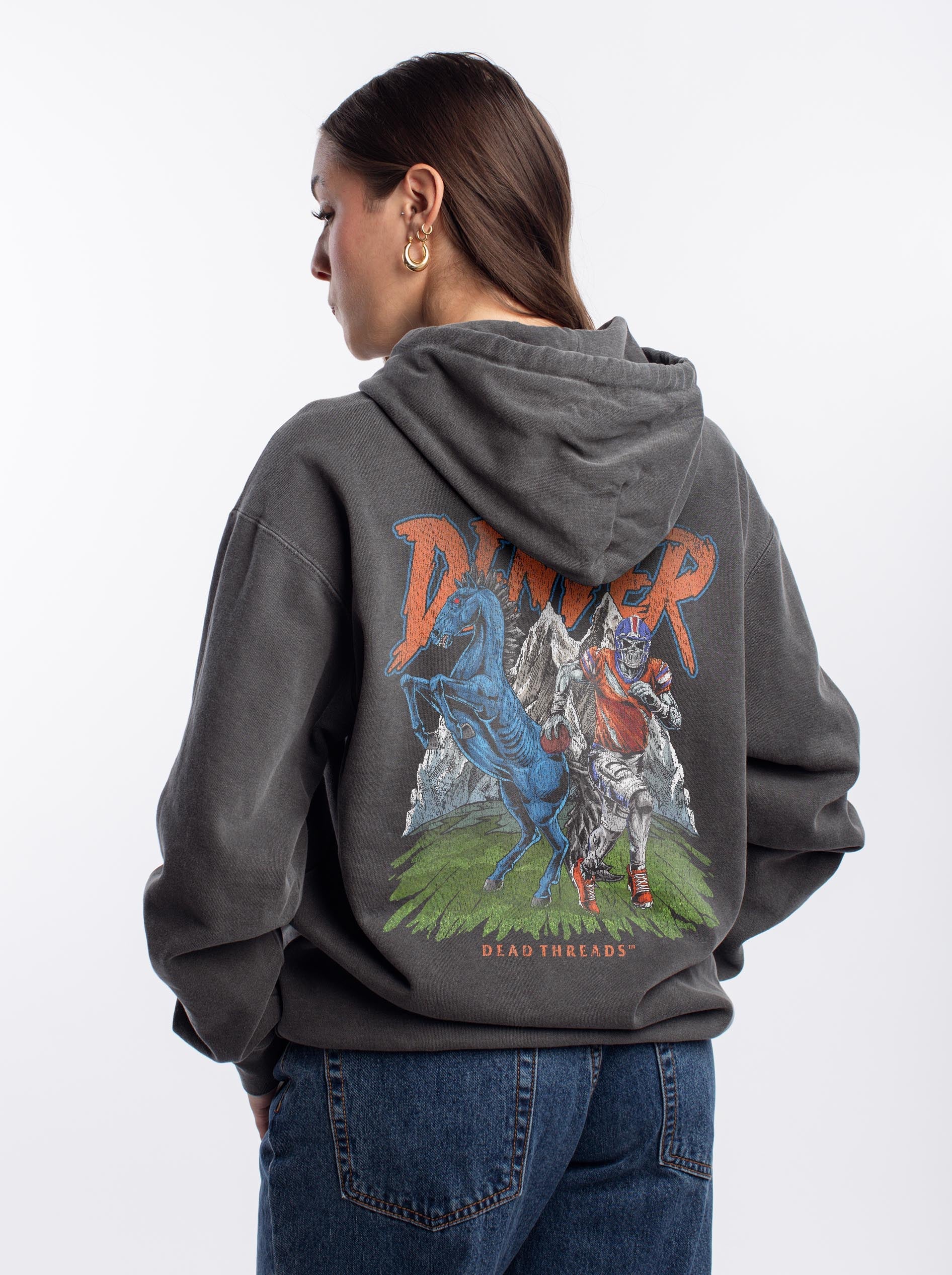 DENVER FOOTBALL v2 - “DT ESSENTIAL" HOODIE – Hoodie – Dead Threads Apparel