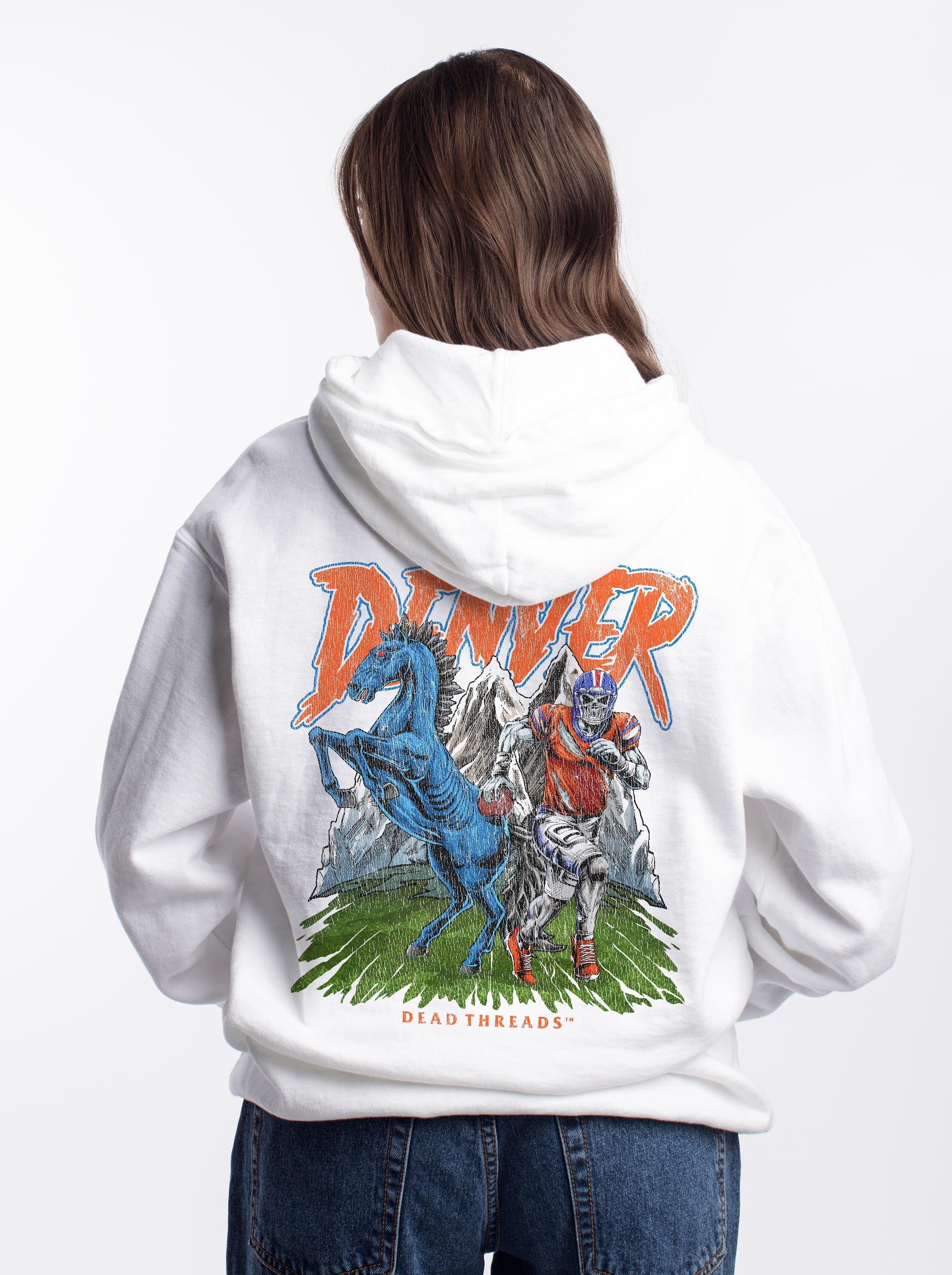 DENVER FOOTBALL v2 - “DT ESSENTIAL" HOODIE – Hoodie – Dead Threads Apparel