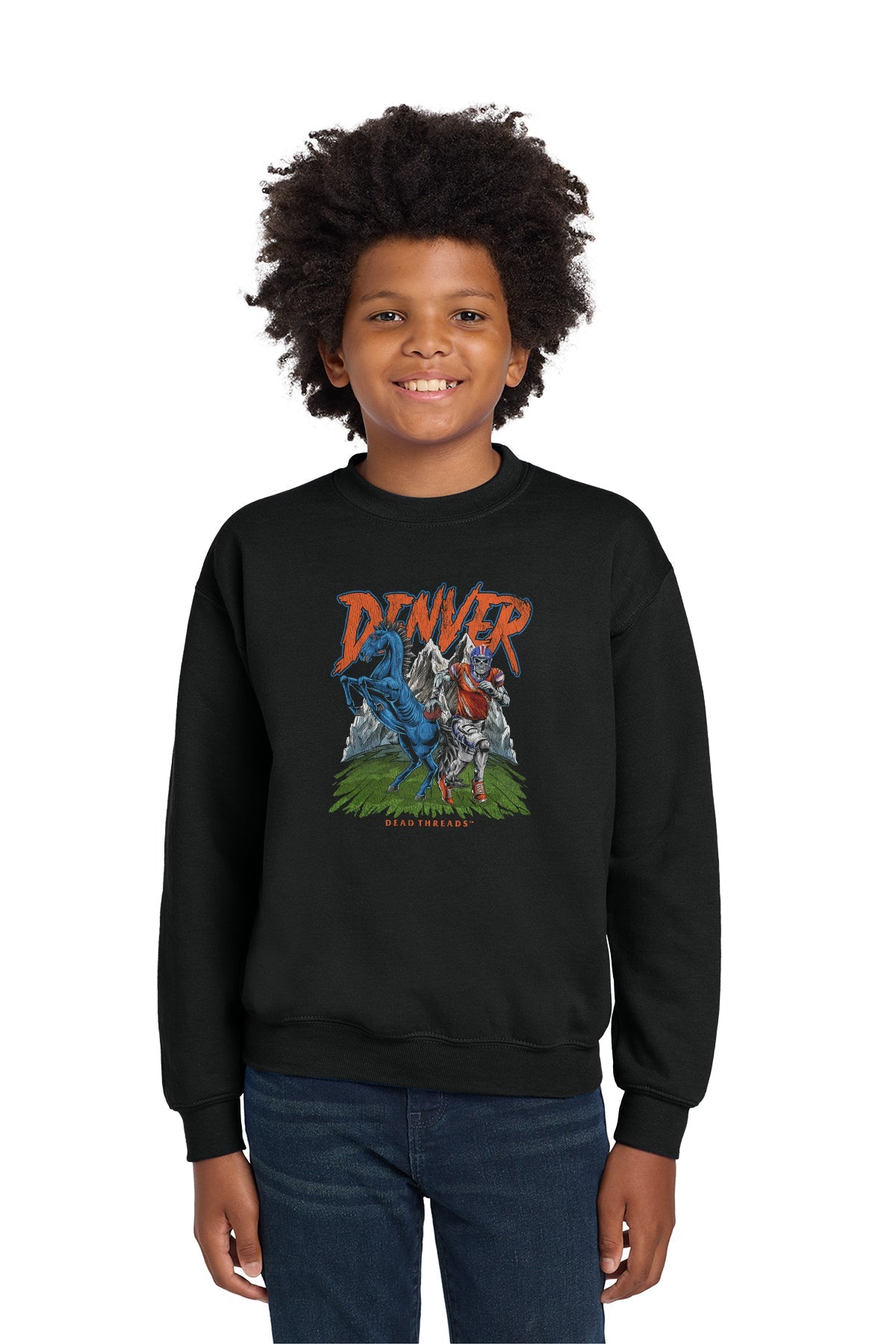 DENVER FOOTBALL v2 KIDS CREWNECK SWEATSHIRT – Kids clothes – Dead Threads Apparel