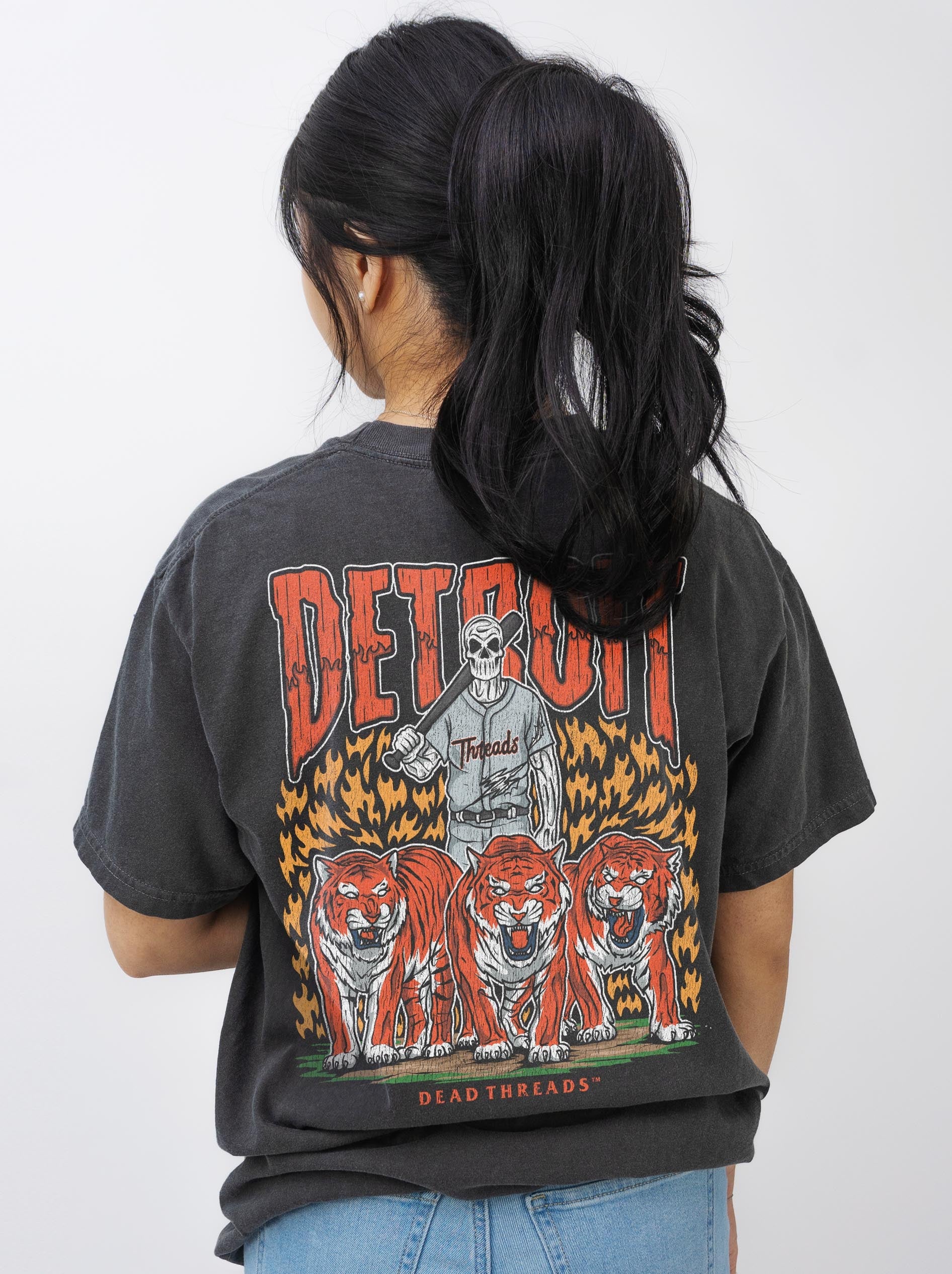DETROIT BASEBALL - "3 SKULL" PREMIUM T - SHIRT – T-Shirt – Dead Threads Apparel