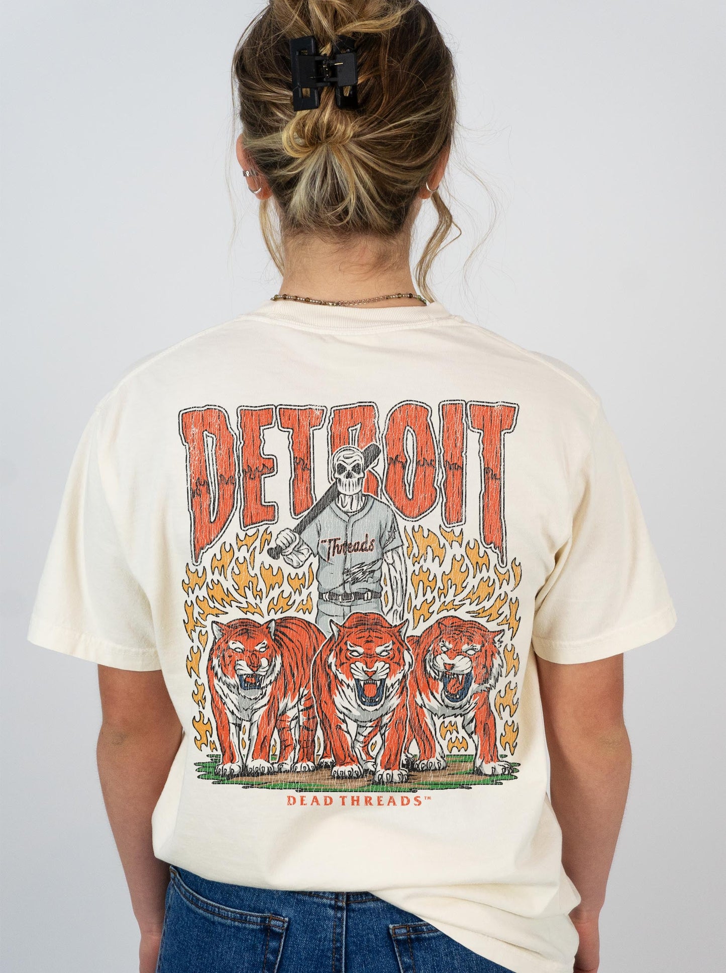 DETROIT BASEBALL - "3 SKULL" PREMIUM T - SHIRT – T-Shirt – Dead Threads Apparel