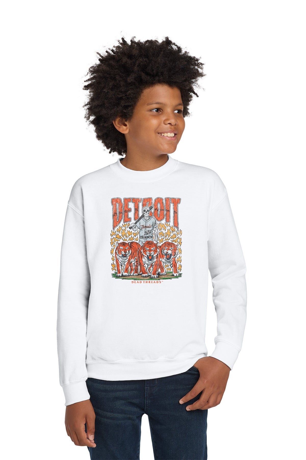 DETROIT BASEBALL KIDS CREWNECK SWEATSHIRT – Kids clothes – Dead Threads Apparel
