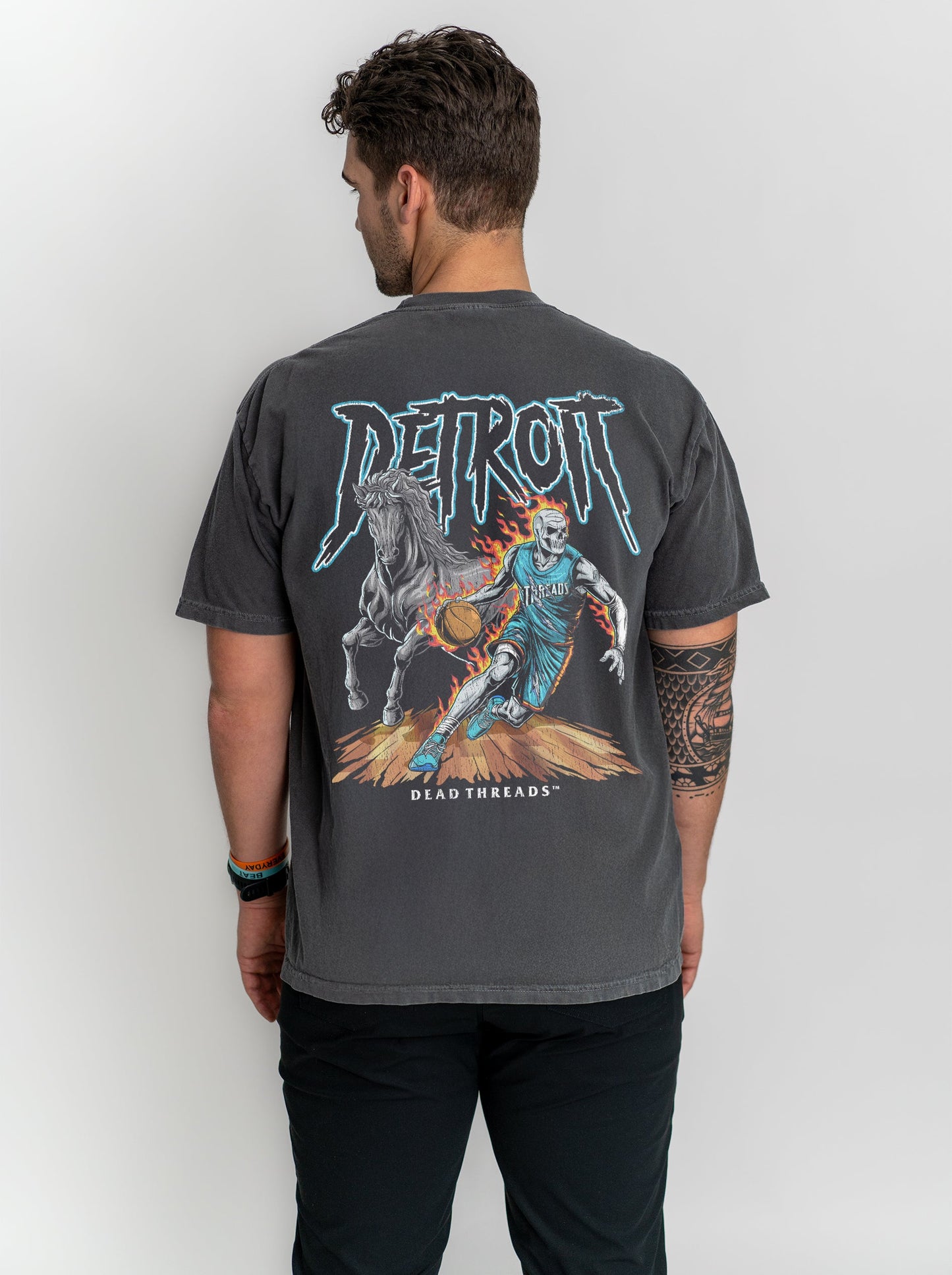 DETROIT BASKETBALL v2 - “3 SKULL” PREMIUM T - SHIRT – T-Shirt – Dead Threads Apparel