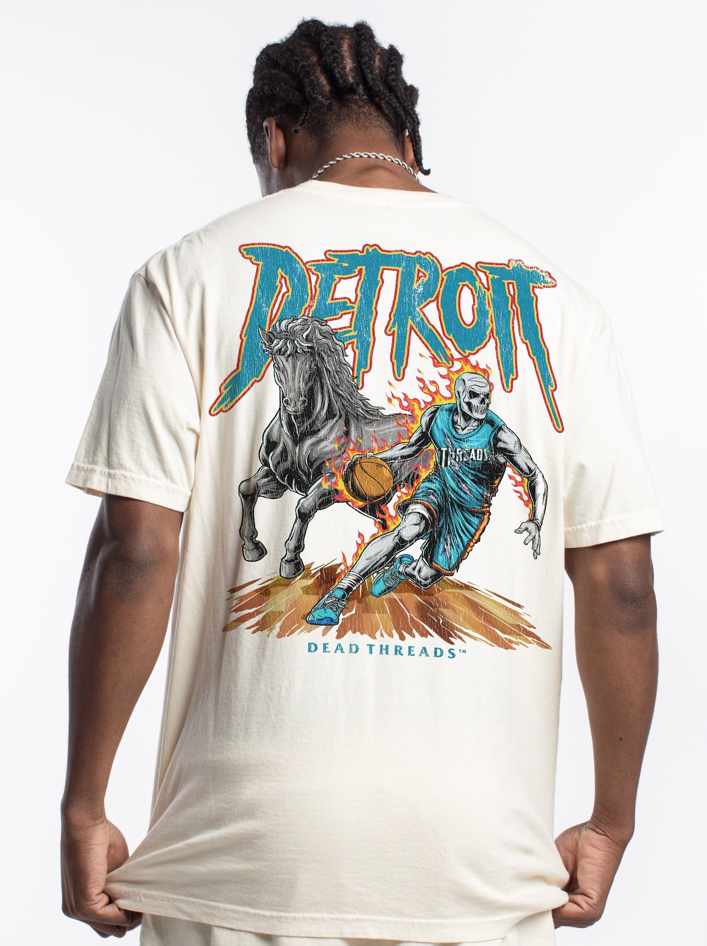 DETROIT BASKETBALL v2 - “3 SKULL” PREMIUM T - SHIRT – T-Shirt – Dead Threads Apparel