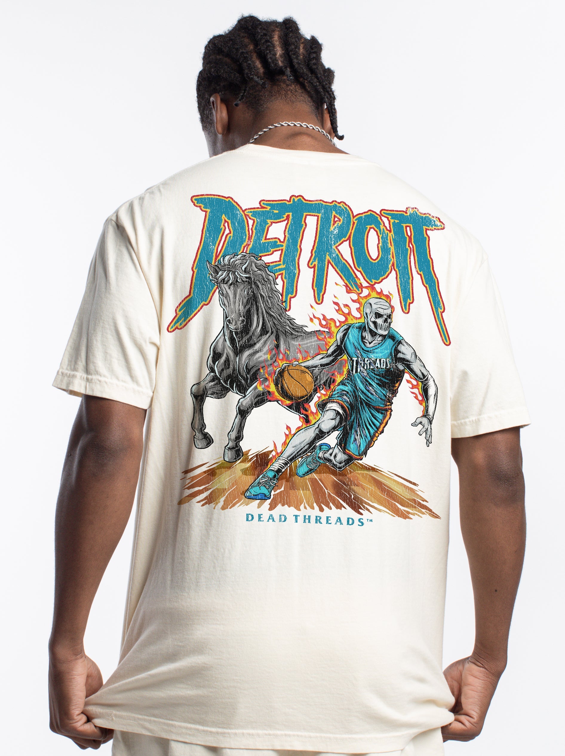 DETROIT BASKETBALL v2 - “3 SKULL” PREMIUM T - SHIRT – T-Shirt – Dead Threads Apparel