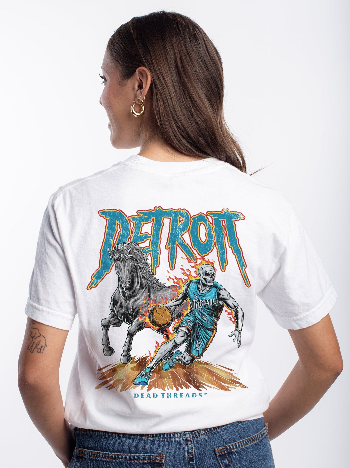 DETROIT BASKETBALL v2 - “3 SKULL” PREMIUM T - SHIRT – T-Shirt – Dead Threads Apparel