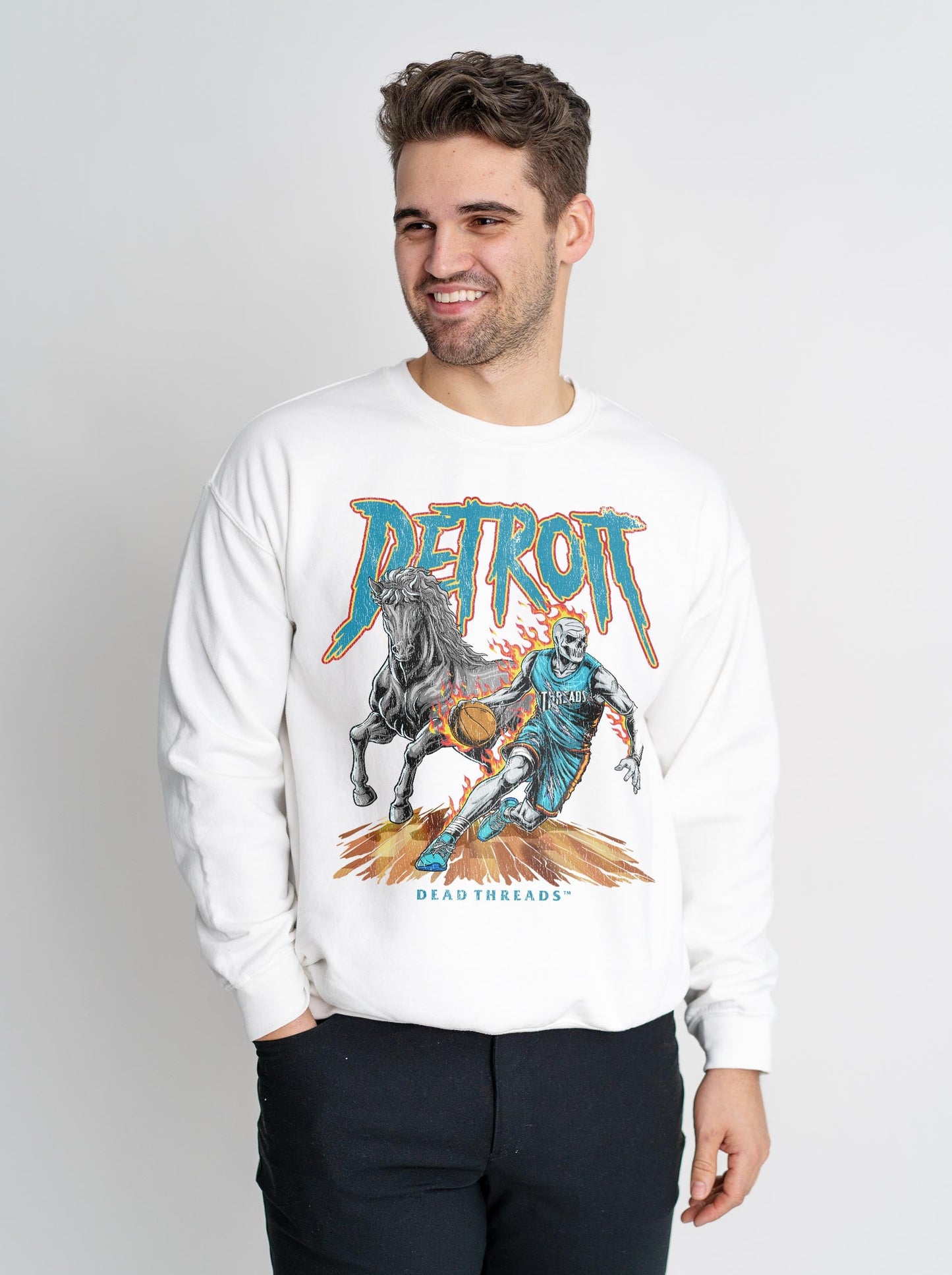 DETROIT BASKETBALL v2 CREWNECK SWEATSHIRT – Sweatshirt – Dead Threads Apparel