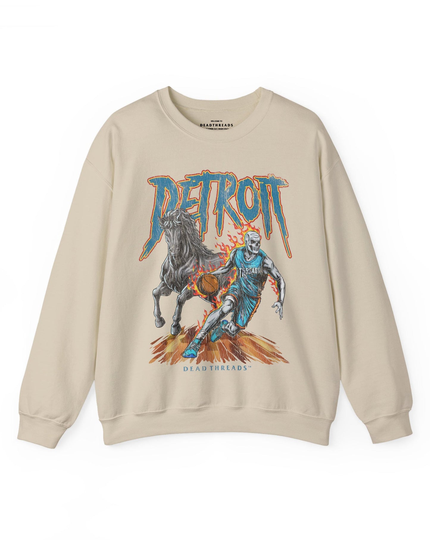DETROIT BASKETBALL v2 CREWNECK SWEATSHIRT – Sweatshirt – Dead Threads Apparel