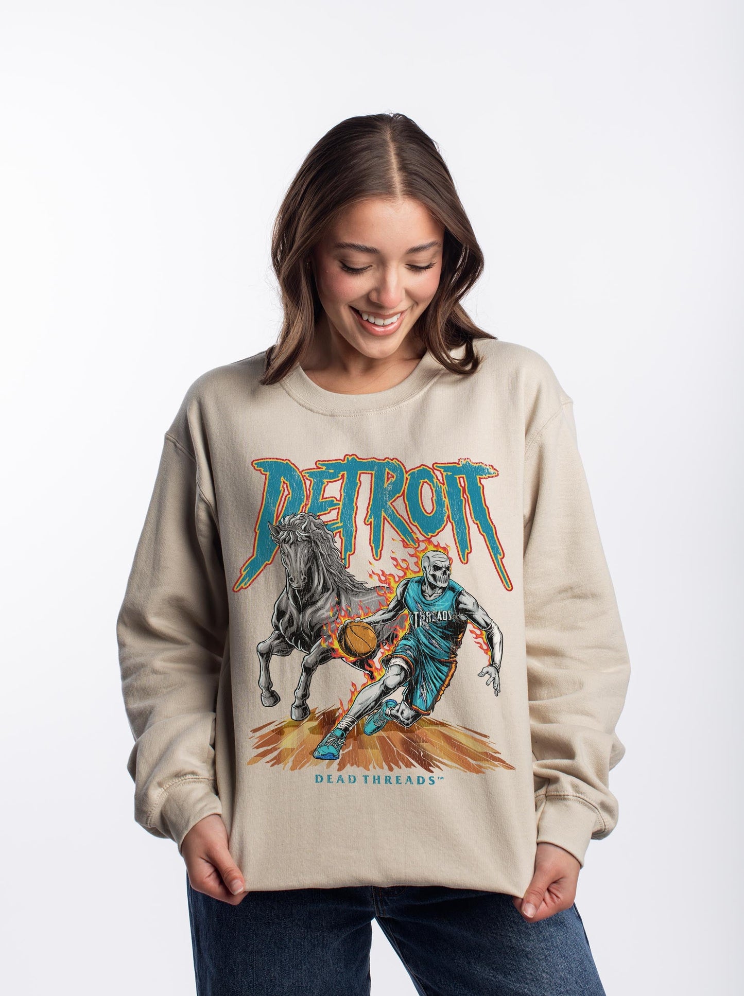 DETROIT BASKETBALL v2 CREWNECK SWEATSHIRT – Sweatshirt – Dead Threads Apparel