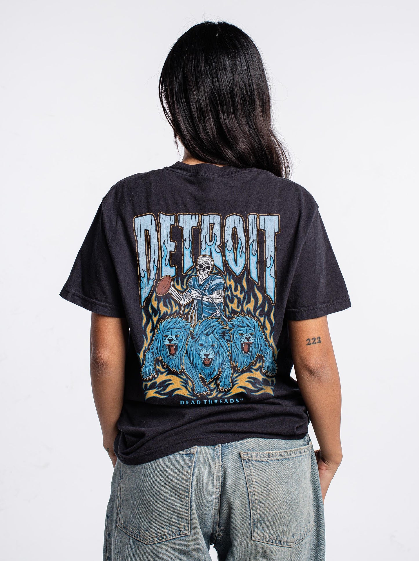 DETROIT FOOTBALL - “3 SKULL” PREMIUM T - SHIRT – T-Shirt – Dead Threads Apparel
