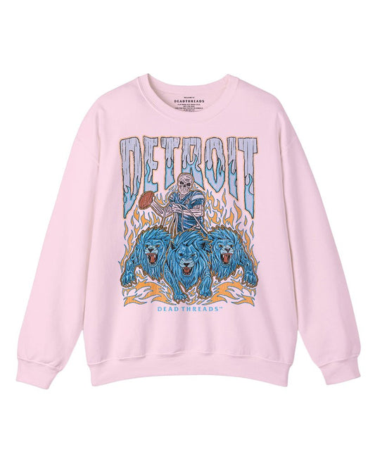 DETROIT FOOTBALL v1 CREWNECK SWEATSHIRT - PINK – Sweatshirt – Dead Threads Apparel