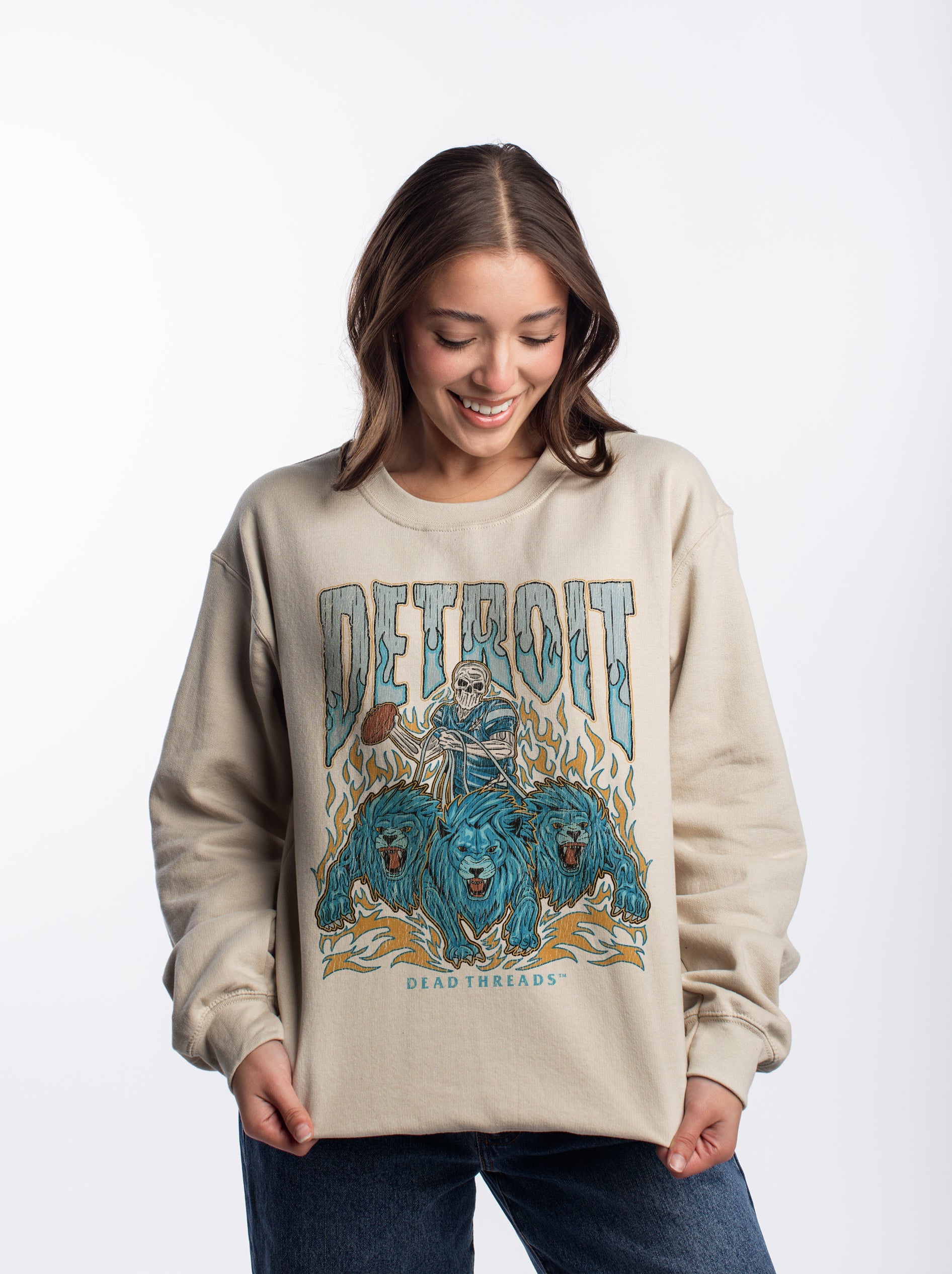 DETROIT FOOTBALL v1 CREWNECK SWEATSHIRT – Sweatshirt – Dead Threads Apparel