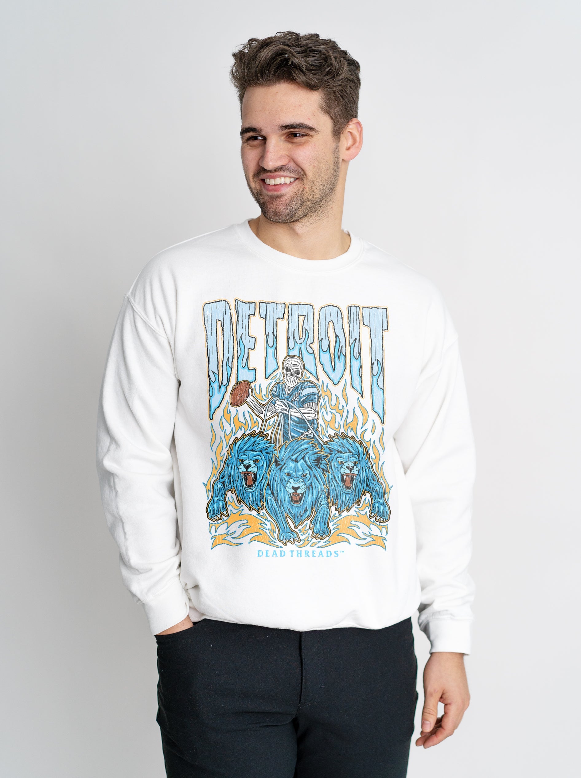 DETROIT FOOTBALL v1 CREWNECK SWEATSHIRT – Sweatshirt – Dead Threads Apparel