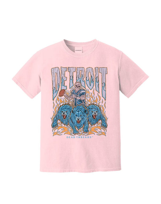 DETROIT FOOTBALL v1 - PINK – T-Shirt – Dead Threads Apparel