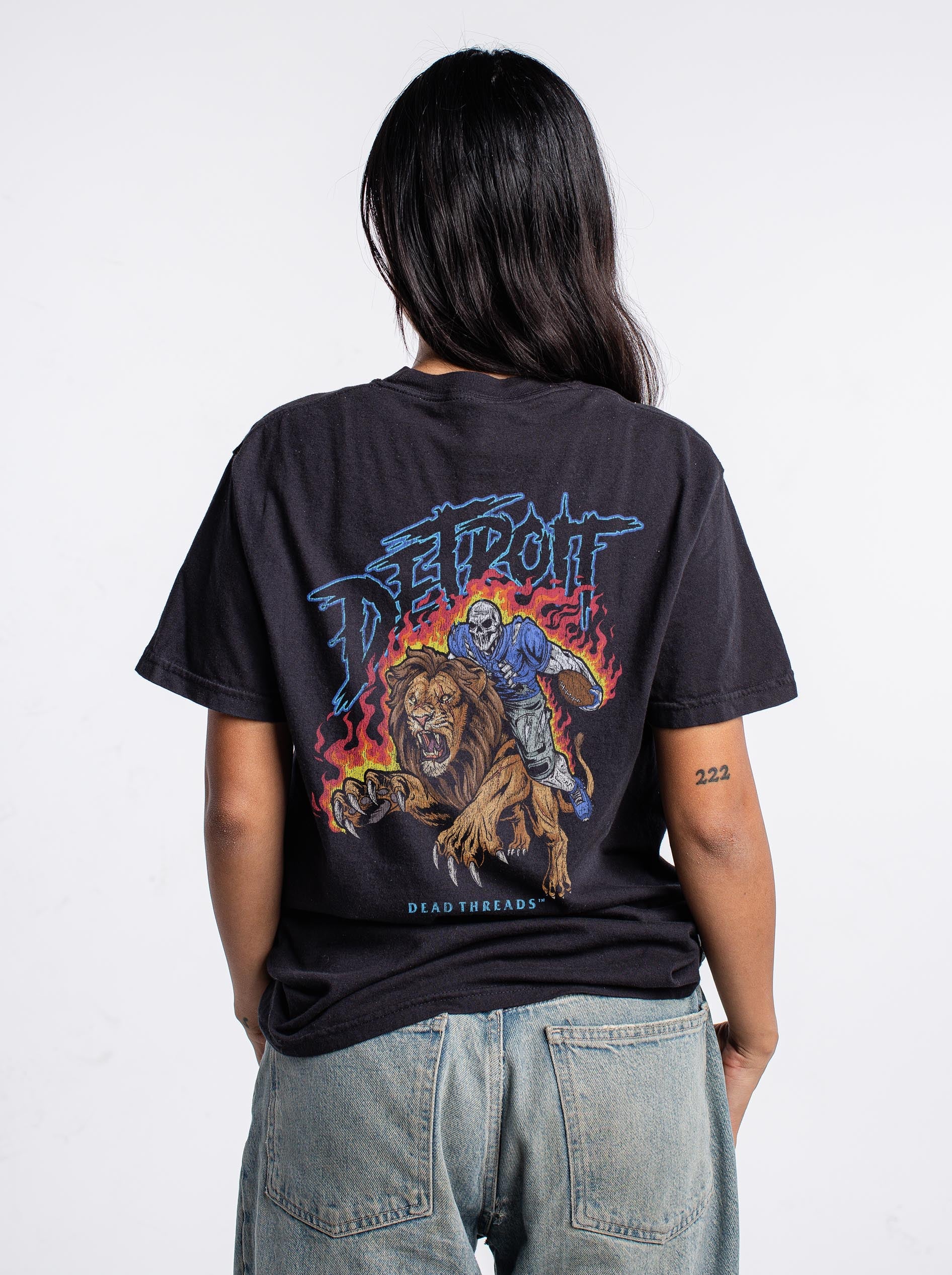 DETROIT FOOTBALL v2 - “3 SKULL" PREMIUM T - SHIRT – T-Shirt – Dead Threads Apparel