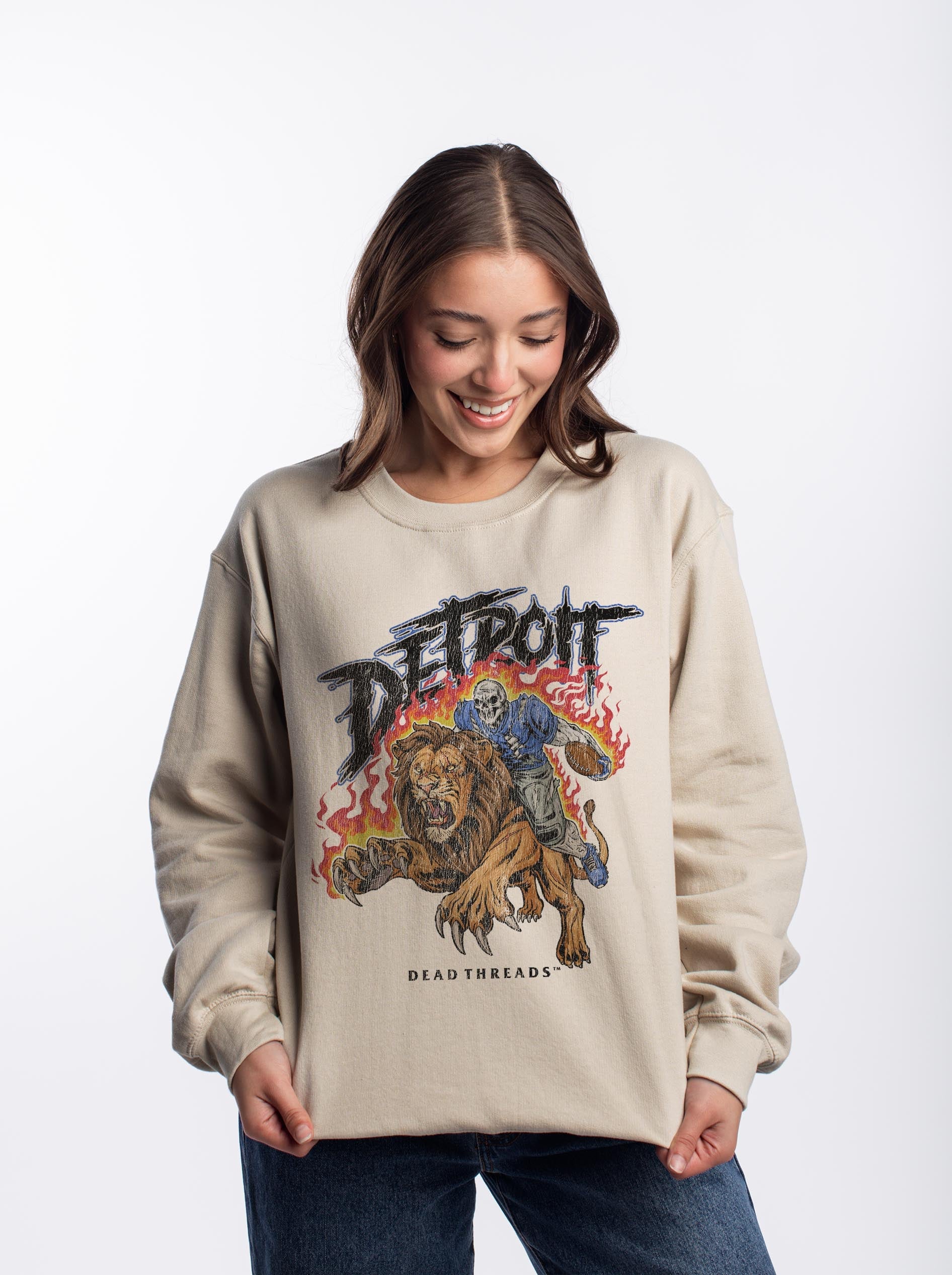 DETROIT FOOTBALL v2 CREWNECK SWEATSHIRT – Sweatshirt – Dead Threads Apparel