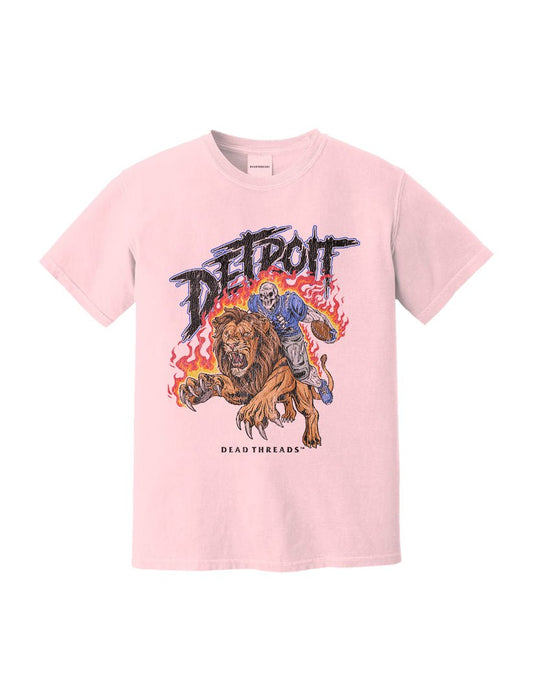 DETROIT FOOTBALL v2 - PINK – T-Shirt – Dead Threads Apparel