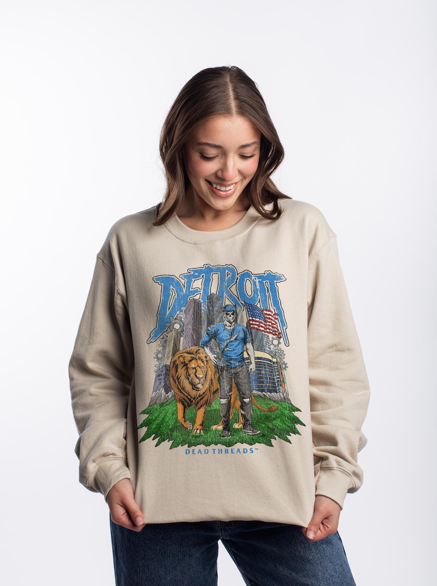 DETROIT FOOTBALL v3 CREWNECK SWEATSHIRT – Sweatshirt – Dead Threads Apparel