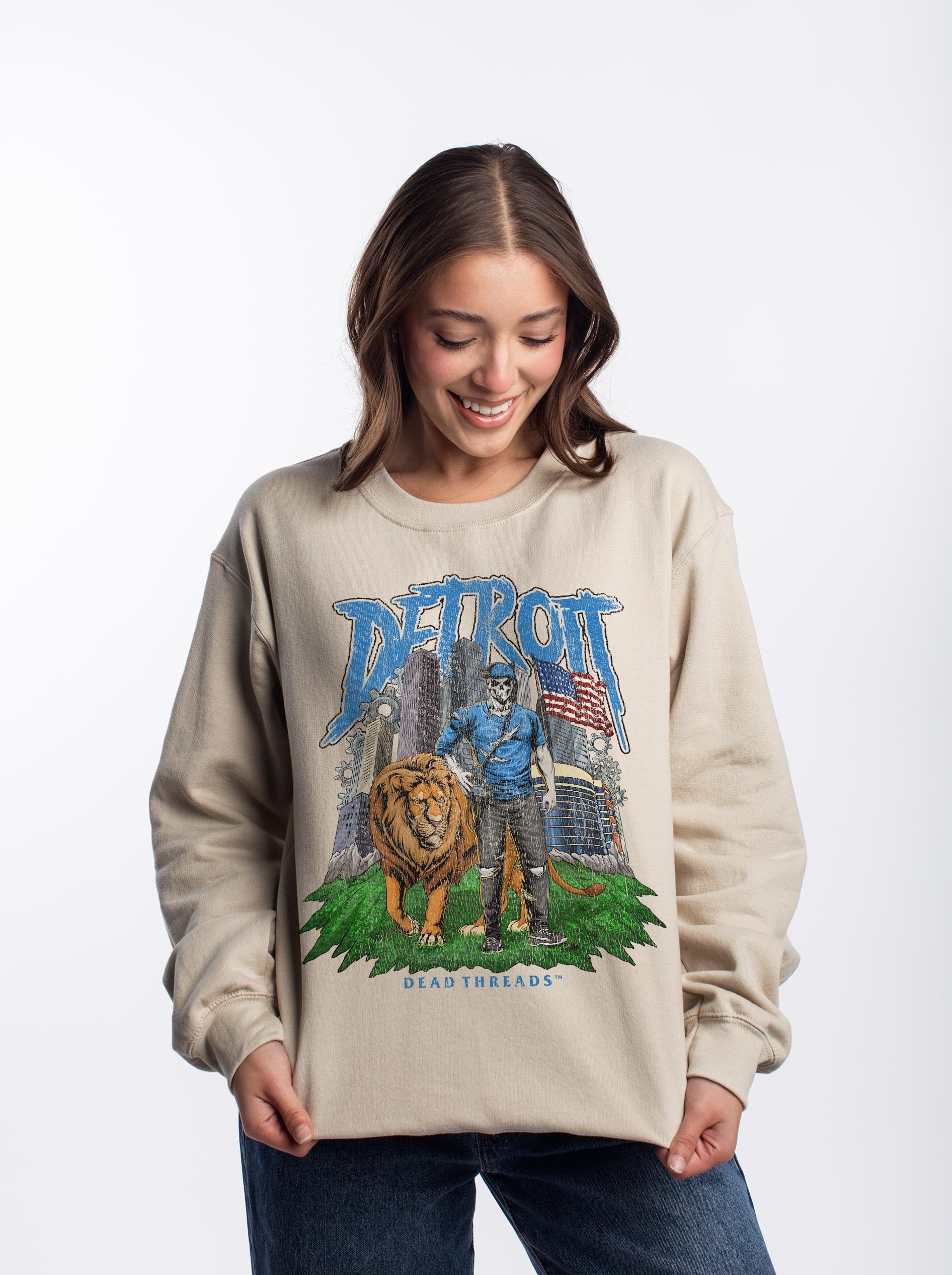 DETROIT FOOTBALL v3 CREWNECK SWEATSHIRT – Sweatshirt – Dead Threads Apparel