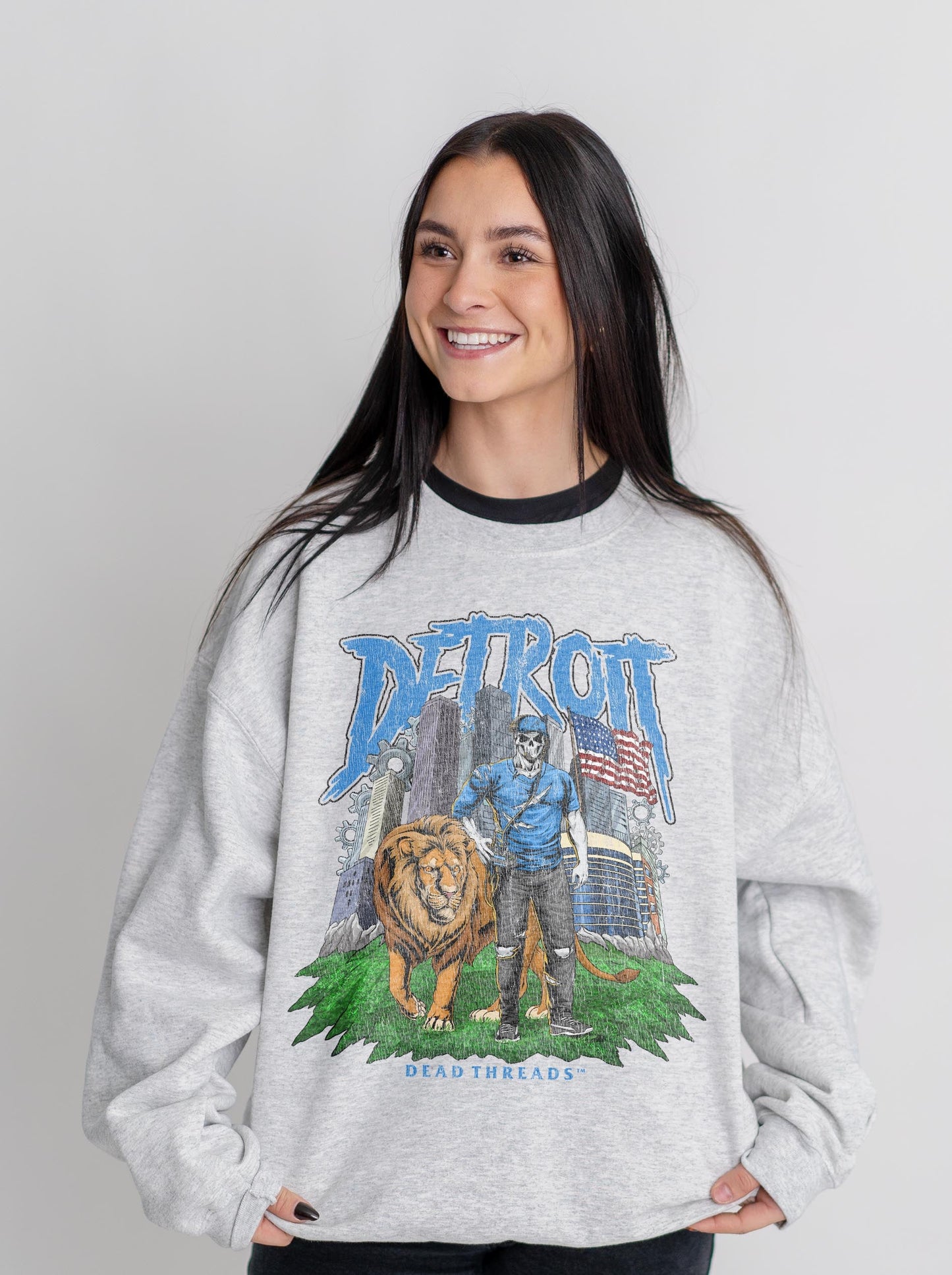DETROIT FOOTBALL v3 CREWNECK SWEATSHIRT – Sweatshirt – Dead Threads Apparel