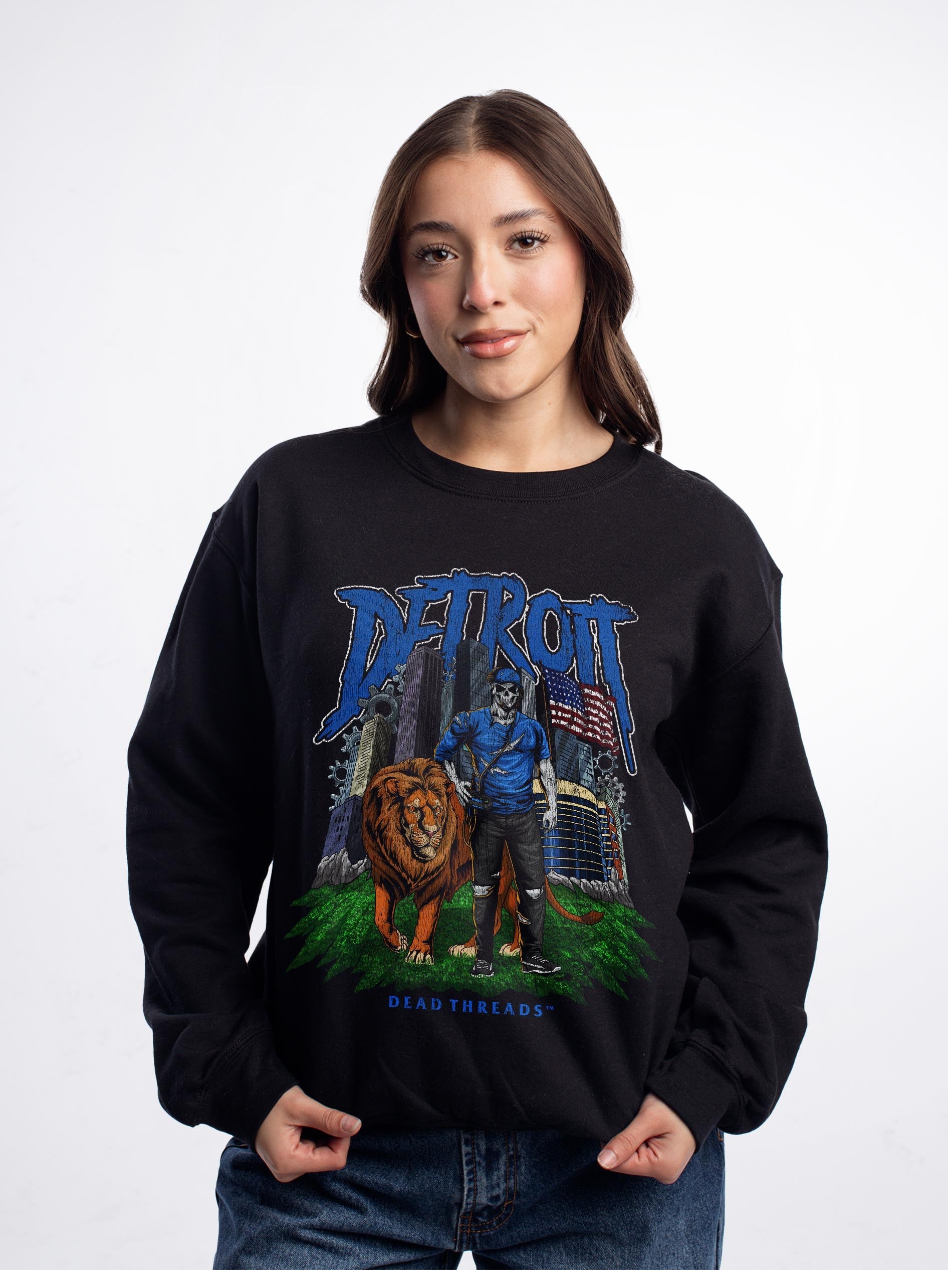 DETROIT FOOTBALL v3 CREWNECK SWEATSHIRT – Sweatshirt – Dead Threads Apparel