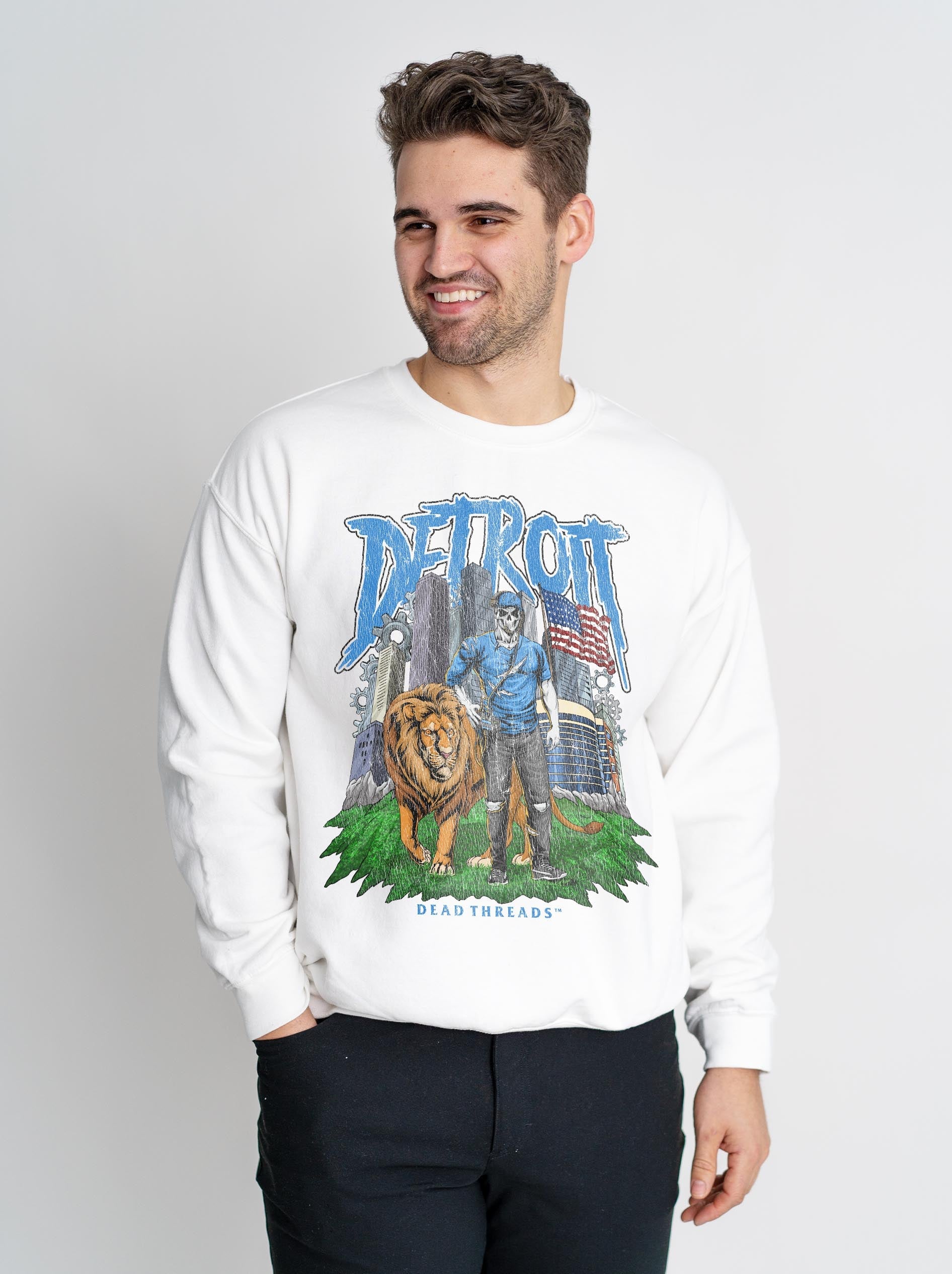 DETROIT FOOTBALL v3 CREWNECK SWEATSHIRT – Sweatshirt – Dead Threads Apparel