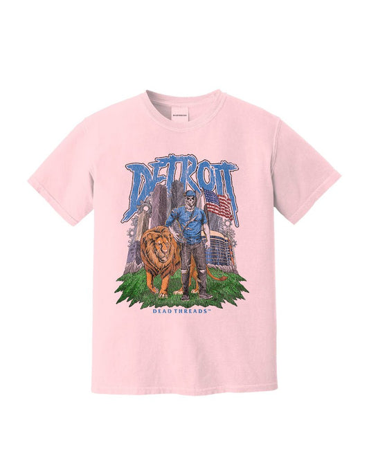DETROIT FOOTBALL v3 - PINK – T-Shirt – Dead Threads Apparel