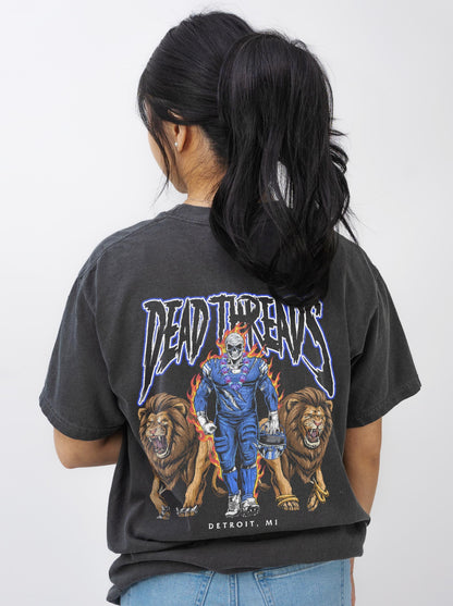 DETROIT FOOTBALL v4 - “3 SKULL” PREMIUM T - SHIRT – T-Shirt – Dead Threads Apparel