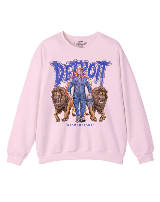 DETROIT FOOTBALL v4 CREWNECK SWEATSHIRT - PINK – Sweatshirt – Dead Threads Apparel