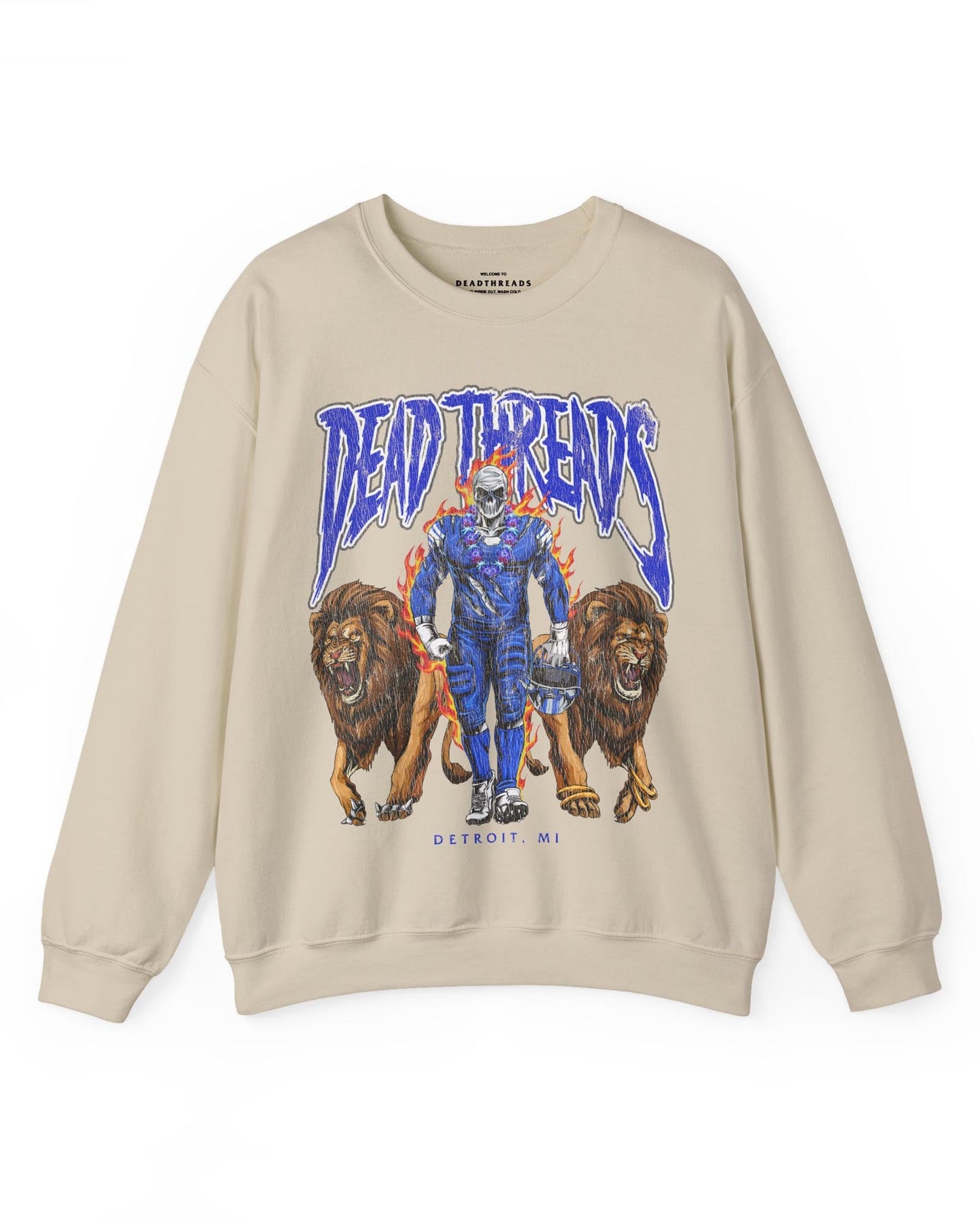DETROIT FOOTBALL v4 - CREWNECK SWEATSHIRT – Sweatshirt – Dead Threads Apparel