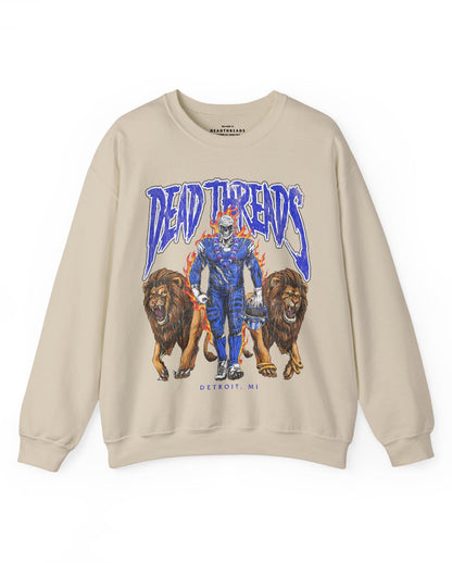 DETROIT FOOTBALL v4 - CREWNECK SWEATSHIRT – Sweatshirt – Dead Threads Apparel