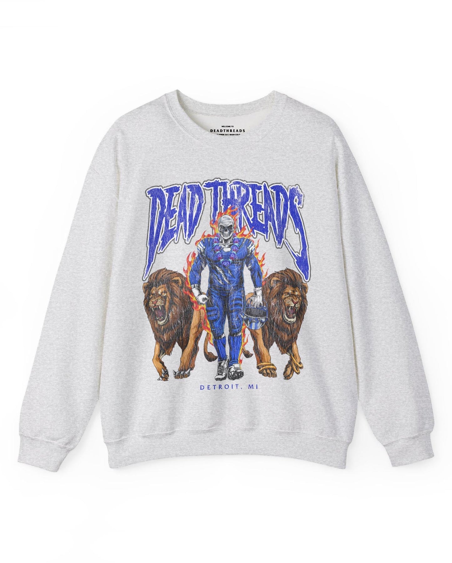 DETROIT FOOTBALL v4 - CREWNECK SWEATSHIRT – Sweatshirt – Dead Threads Apparel
