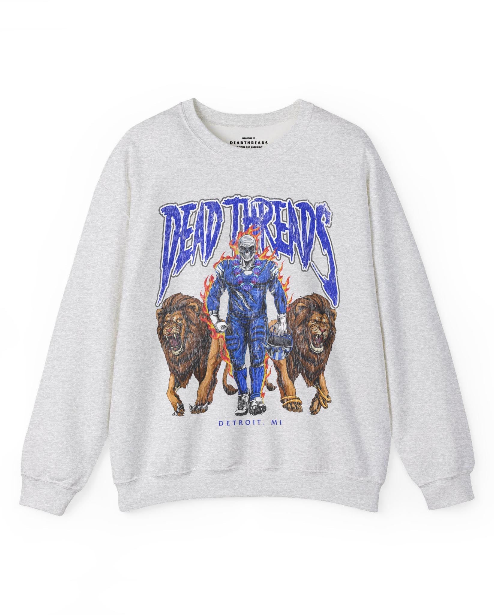 DETROIT FOOTBALL v4 - CREWNECK SWEATSHIRT – Sweatshirt – Dead Threads Apparel