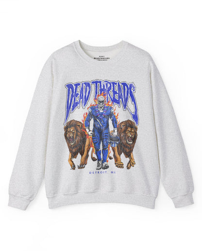 DETROIT FOOTBALL v4 - CREWNECK SWEATSHIRT – Sweatshirt – Dead Threads Apparel